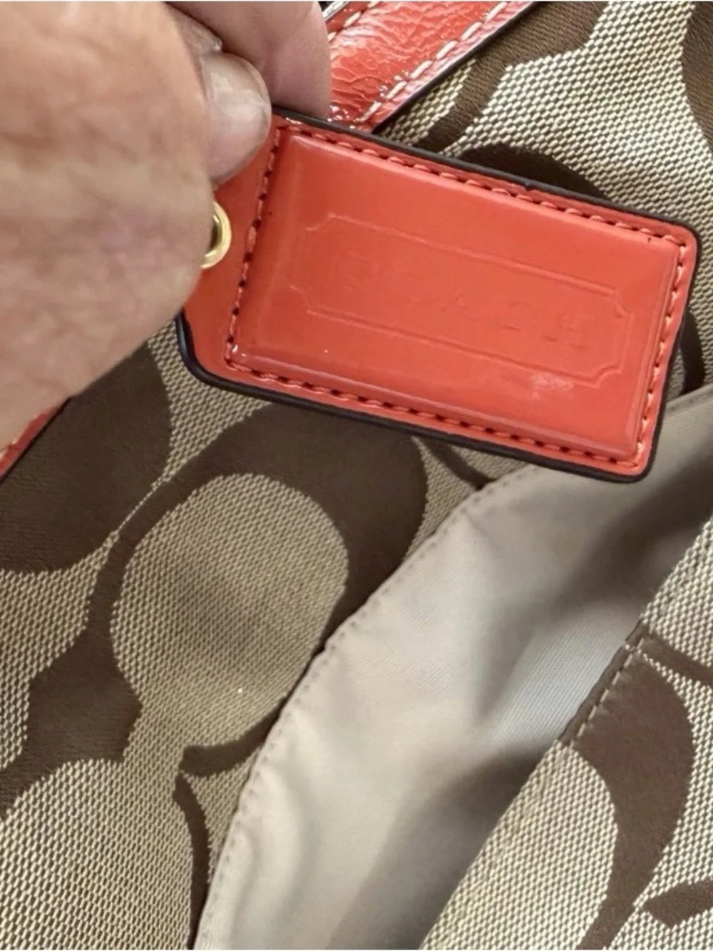 Coach Brown Signature Diaper Bag